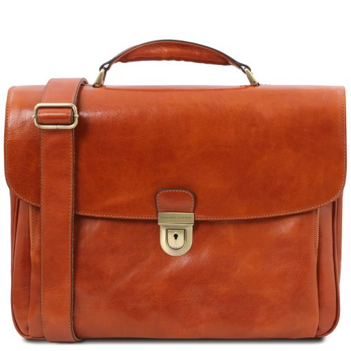 Alessandria - Leather multi compartment TL SMART laptop briefcase